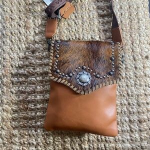 Montana West Brown and Black Crossbody Bag